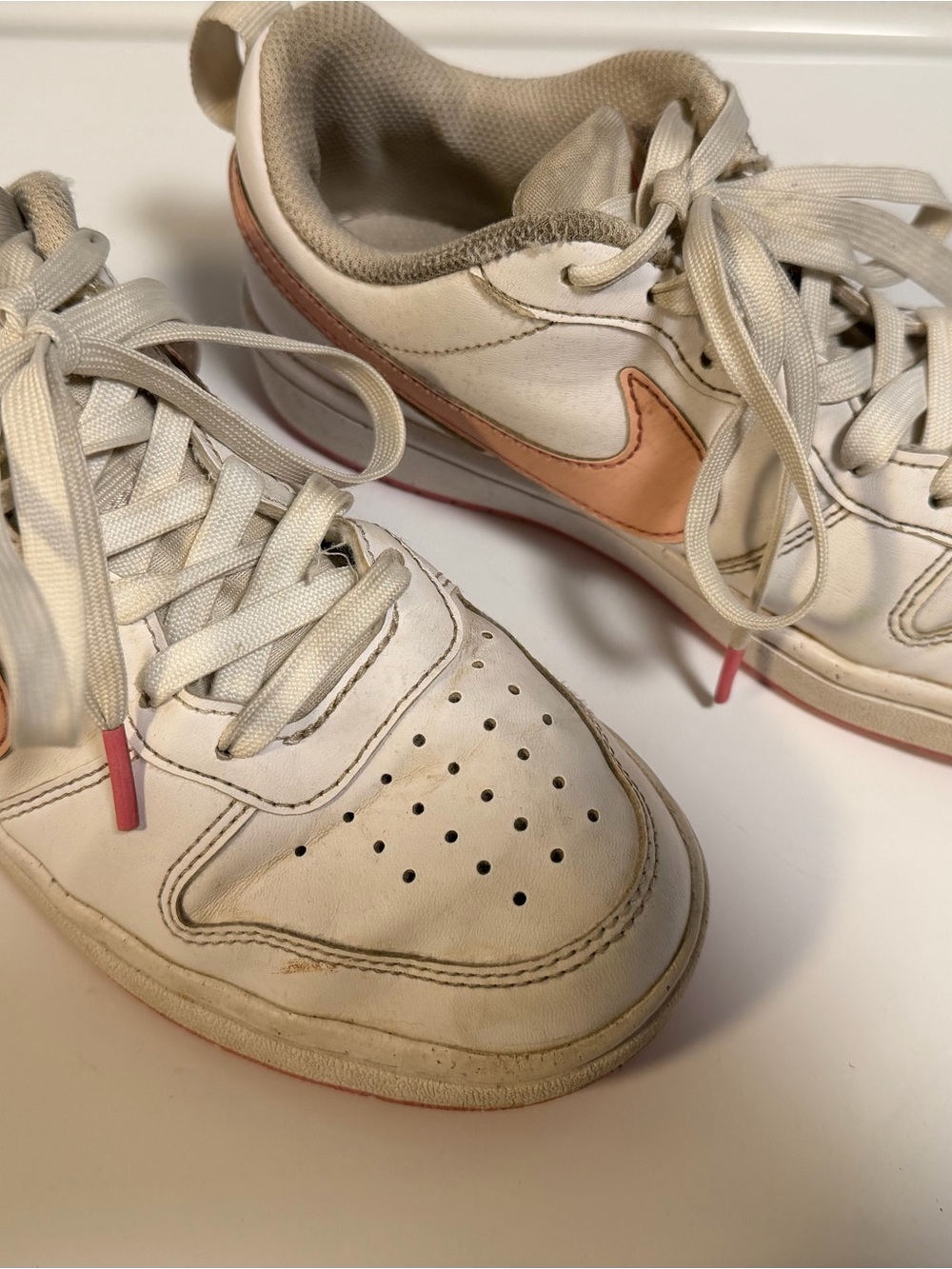 Nike Court Borough Cream/Pink Knit Sneakers